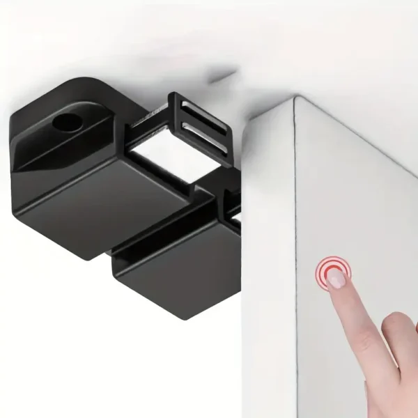 1pc Black Plastic Invisible Door Rebound Device