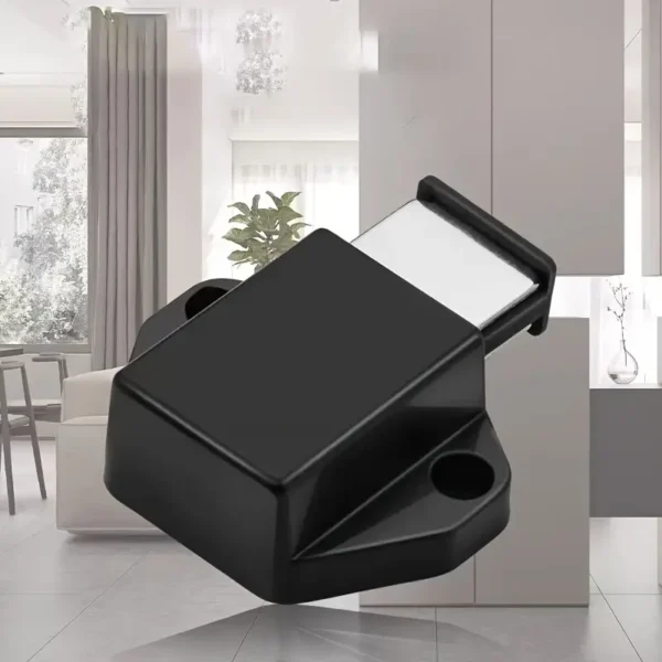 1pc Black Plastic Invisible Door Rebound Device
