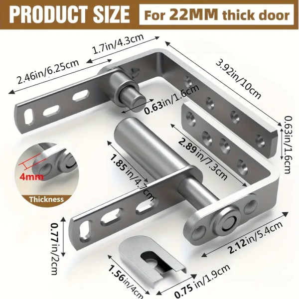 1pc Heavy Duty 304 Stainless Steel Thick Cafe Door Hinge with Automatic Closure