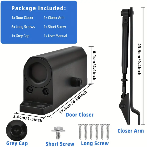 1pc Automatic Adjustable Door Closer