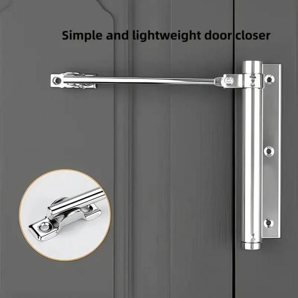 Easy-to-install Adjustable Stainless Steel Automatic Door Closer with Spring Buffer