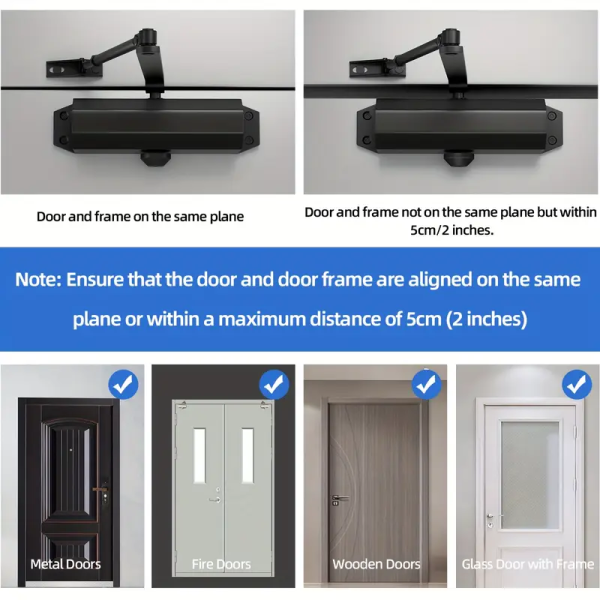 1pc Automatic Adjustable Door Closer