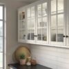 Glass door, off-white, 30x80 cm