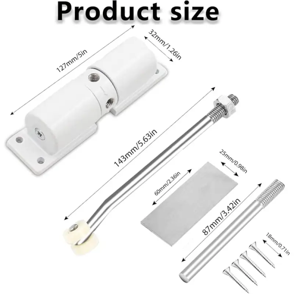 1pc Polished Metal Automatic Door Closer