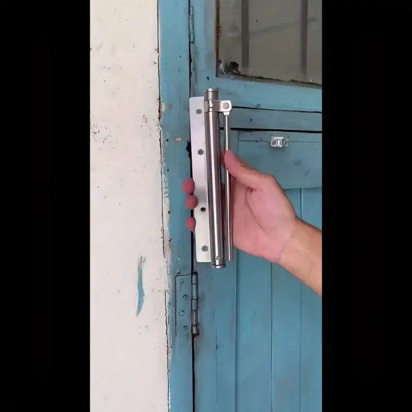  Silvery Adjustable Automatic Door Closer with Stainless Steel Spring Hinge