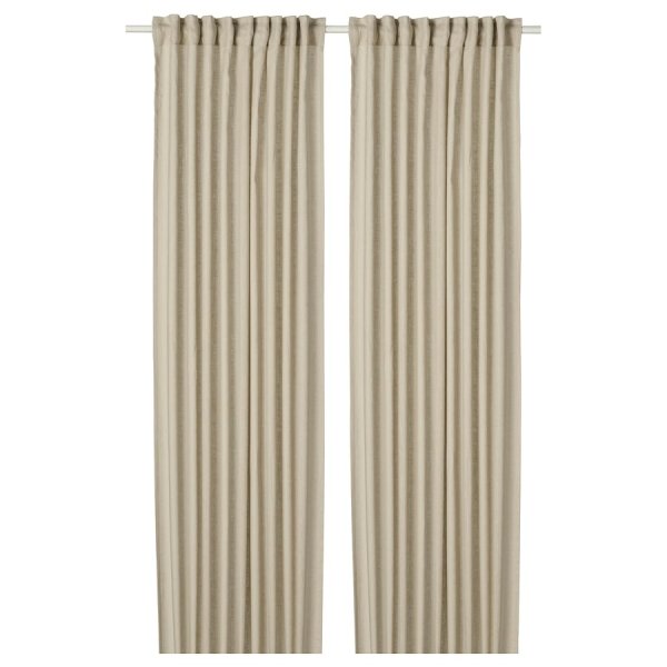 Curtains, 1 pair, linen/with heading tape, 145x250 cm