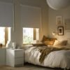 Block-out roller blind, white, 140x195 cm