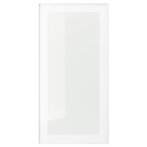 Glass door, white/clear glass, 40x80 cm