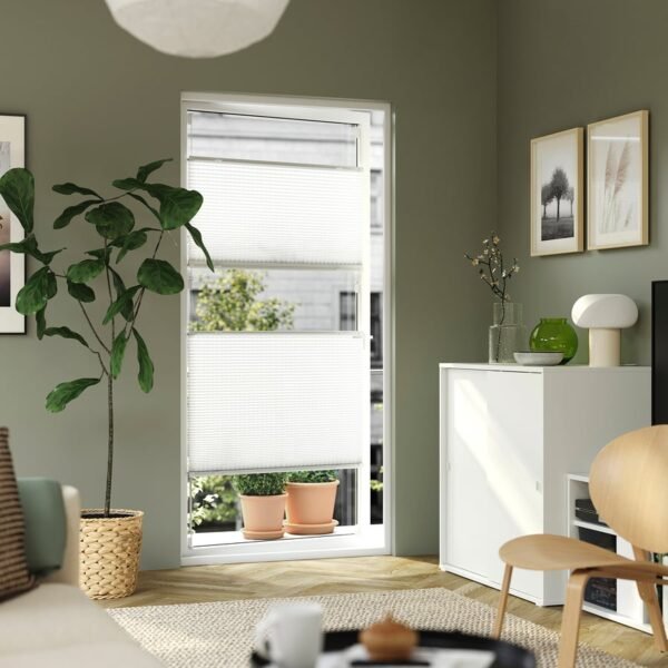 Pleated blind, white/top-down bottom-up, 60x130 cm