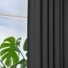 Block-out curtains, 1 pair, dark grey/with heading tape, 145x250 cm