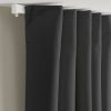 Block-out curtains, 1 pair, dark grey/with heading tape, 145x250 cm