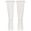 Curtains with tie-backs, 1 pair, dotted/white, 120x250 cm