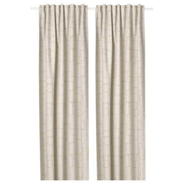 loennstaevmal-block-out-curtains-1-pair-beige-with-heading-tape__1166547_pe891165_s5.jpg Block-out curtains, 1 pair, beige/with heading tape, 145x250 cm