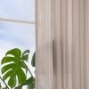 Curtains, 1 pair, beige/white dot pattern/with heading tape, 145x250 cm