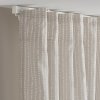 Curtains, 1 pair, beige/white dot pattern/with heading tape, 145x250 cm