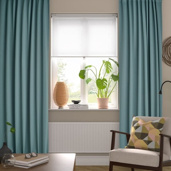 majgull-room-darkening-curtains-1-pair-dark-grey-turquoise-with-heading-tape__1279752_pe931525_s5.jpg Room darkening curtains, 1 pair, dark grey-turquoise/with heading tape, 145x250