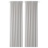 Room darkening curtains, 1 pair, light grey/with heading tape, 145x250 cm