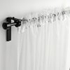Sheer curtains, 1 pair, white white/check pattern with heading tape, 145x250 cm
