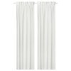 Sheer curtains, 1 pair, white white/check pattern with heading tape, 145x250 cm