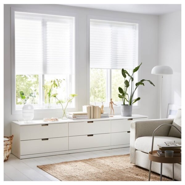 Pleated blind, white, 90x190 cm