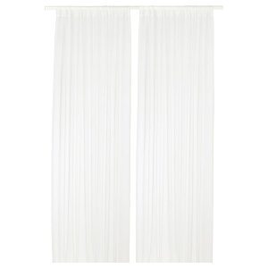 Sheer curtains, 1 pair, white/with rod pocket, 145x250 cm