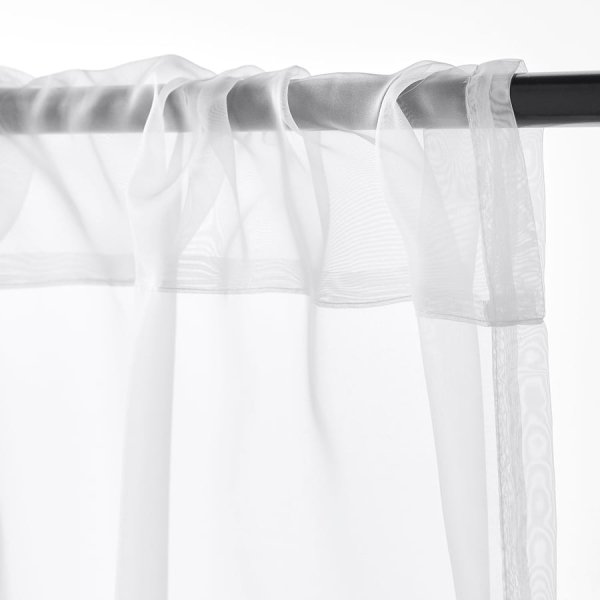 Sheer curtains, 1 pair, white/with rod pocket, 145x250 cm