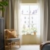 Sheer curtains, 1 pair, white/with rod pocket, 145x250 cm