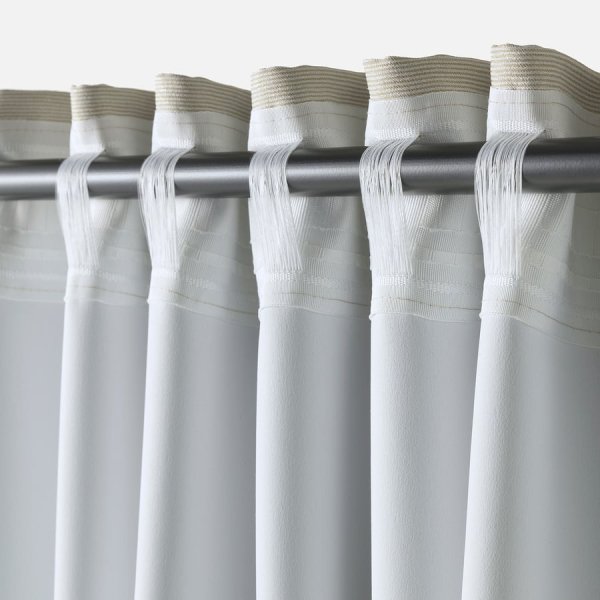 Room darkening curtains, 1 pair, beige/with heading tape, 145x250 cm